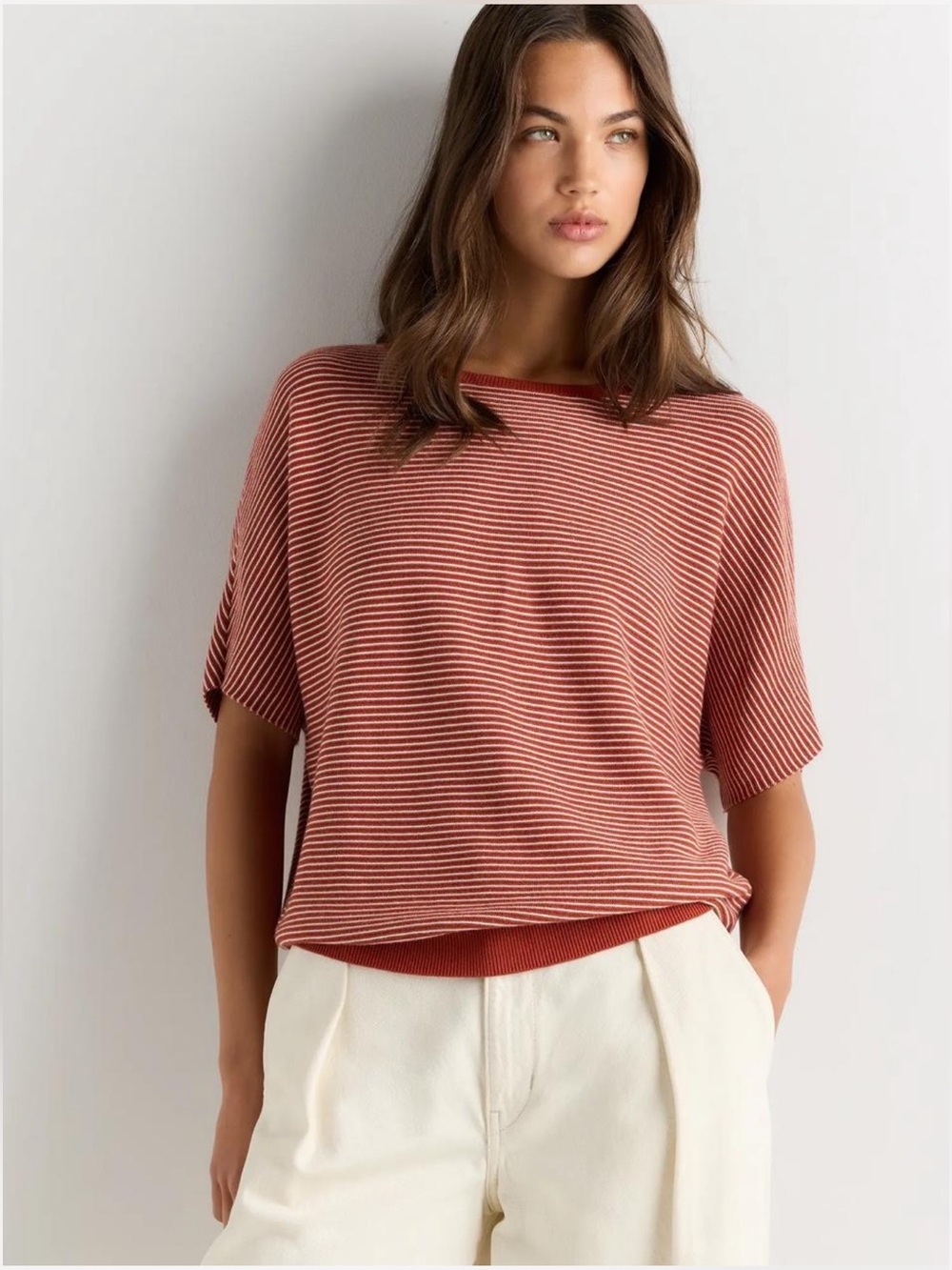 Quince Lightweight Cotton Cashmere Link-Stitch Dolman Sweater